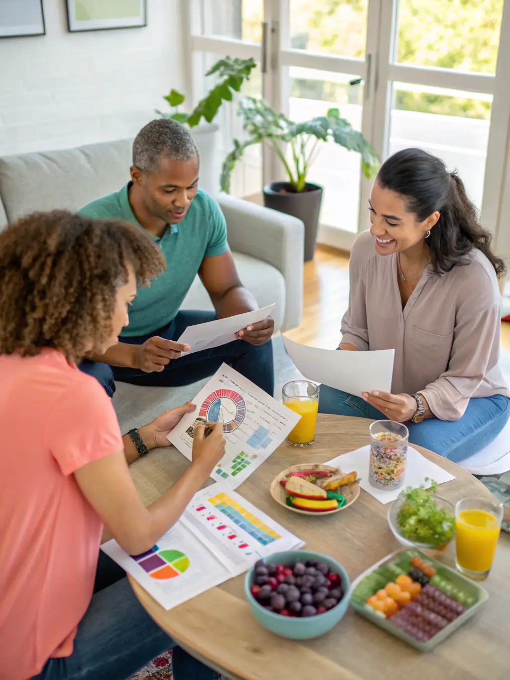 A group of diverse individuals participating in a Wellness for All group fitness consultation, fostering community and shared motivation.